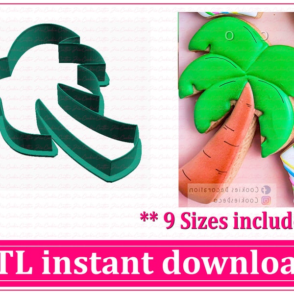 Palm Tree Cookie Cutter STL File Instant Download, STL Cookie Cutter File