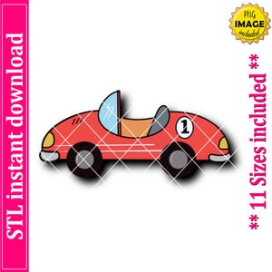Vintage Race Car Cookie Cutter STL File Instant Download, STL Cookie Cutter File