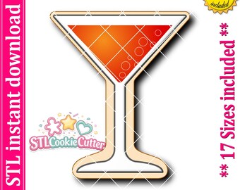 Martini Glass Cookie Cutter STL File (Digital Download)