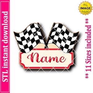 Racing Flag Cookie Cutter STL File, 11 Sizes (Digital Download)