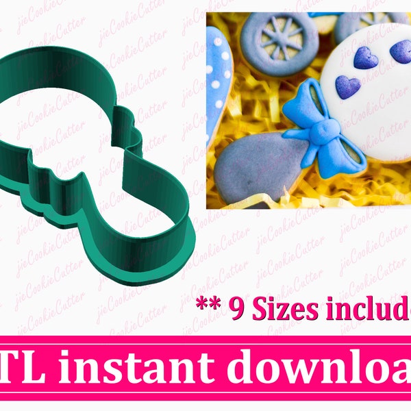 Baby Rattle Cookie Cutter STL File Instant Download, STL Cookie Cutter File