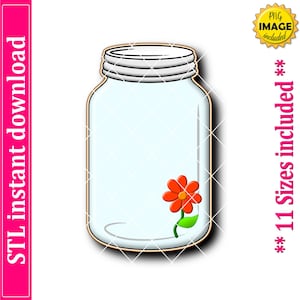 Canning Jar Cookie Cutter STL File, 11 Sizes (Digital Download)