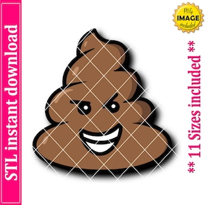 Descarga instantánea de archivo STL de cortador de galletas con emoji de caca, archivo STL de cortador de galletas