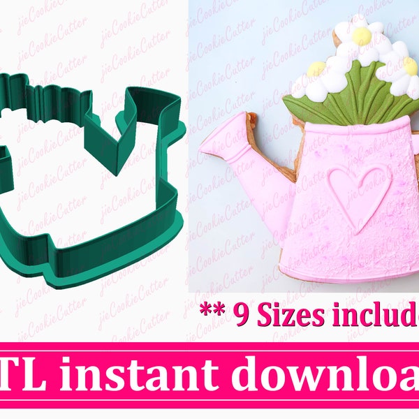 Watering Pot Cookie Cutter STL File Instant Download, STL Cookie Cutter File