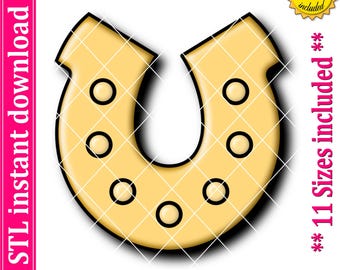 File STL per tagliabiscotti a forma di ferro di cavallo, 9 misure (download digitale)