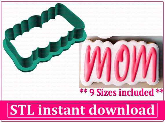 Mom Text Font Cookie Cutter STL File Instant Download STL | Etsy