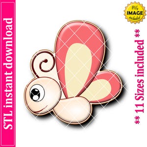 Cute Butterfly Cookie Cutter STL File Instant Download, STL Cookie Cutter File