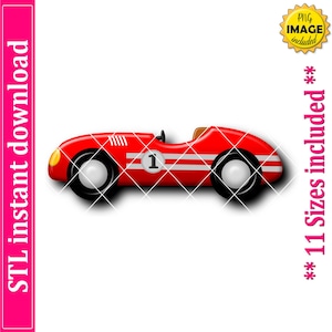 Vintage Race Car Cookie Cutter STL File Instant Download, STL Cookie Cutter File