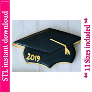 Graduation Cap Cookie Cutter STL File Instant Download, STL Cookie Cutter File