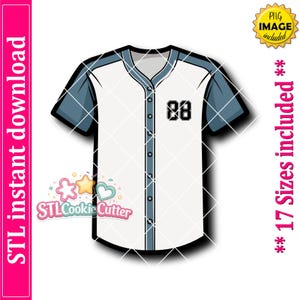 Baseball Jersey Shirt Cookie Cutter STL File (Digital Download)