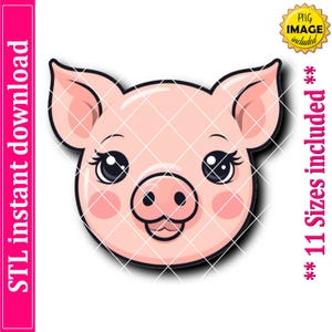 Pig Face Cookie Cutter STL File Instant Download, STL Cookie Cutter File