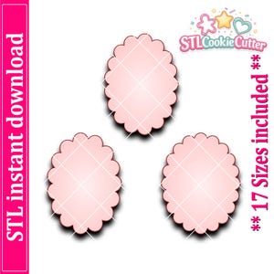 Scalloped Oval Cookie Cutter STL File (Digital Download)