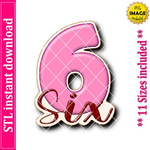 Number Six Cookie Cutter STL File Instant Download, STL Cookie Cutter File Digital Download