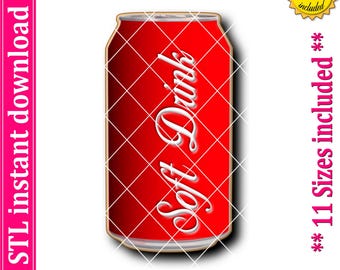 Soft Drink Can Cookie Cutter STL File, 11 Sizes (Digital Download)