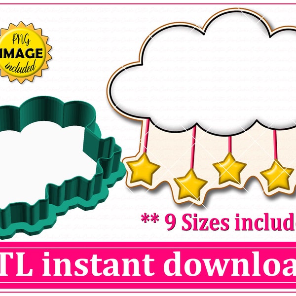Baby Crib Mobile Cookie Cutter STL File Instant Download, STL Cookie Cutter File