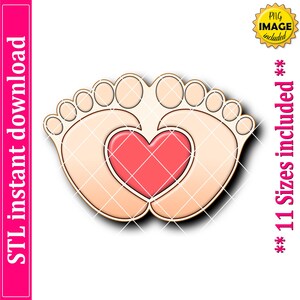 Baby Feet Cookie Cutter STL File Instant Download, STL Cookie Cutter File