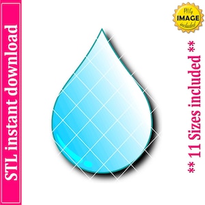 Wassertropfen Cookie Cutter STL-Datei, 11 Größen (Digital Download)