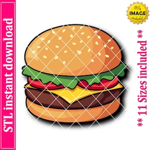 Burger Cookie Cutter STL File Instant Download, STL Cookie Cutter File