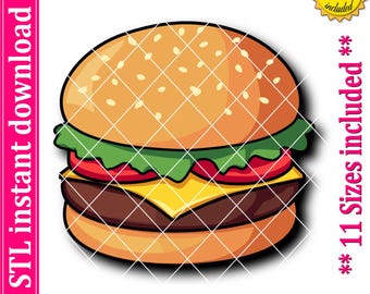 Burger Cookie Cutter STL File (Digital Download)