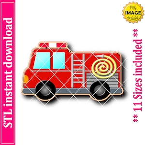 Firetruck Cookie Cutter STL File Instant Download, STL Cookie Cutter File