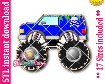 Monster Truck Cookie Cutter STL File (Digital Download)