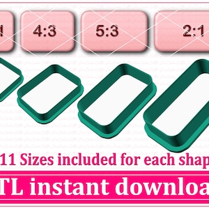 Round Corner Rectangle Cookie Cutter STL File Instant Download, Rounded Corner Square STL Cookie Cutter File