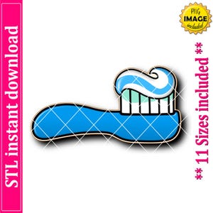Toothbrush Cookie Cutter STL, 11 Sizes (Digital Download)