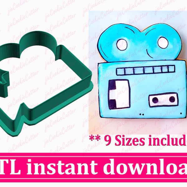 Vintage Cinema Camera Cookie Cutter STL File Instant Download, STL Cookie Cutter File Instant Download