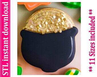 Fichier STL d'emporte-pièce en forme de pot d'or Téléchargement instantané, fichier d'emporte-pièce STL