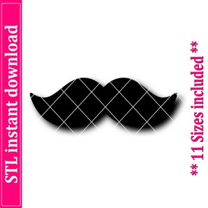 Hipster Mustache Cookie Cutter STL File Instant Download, STL Cookie Cutter File