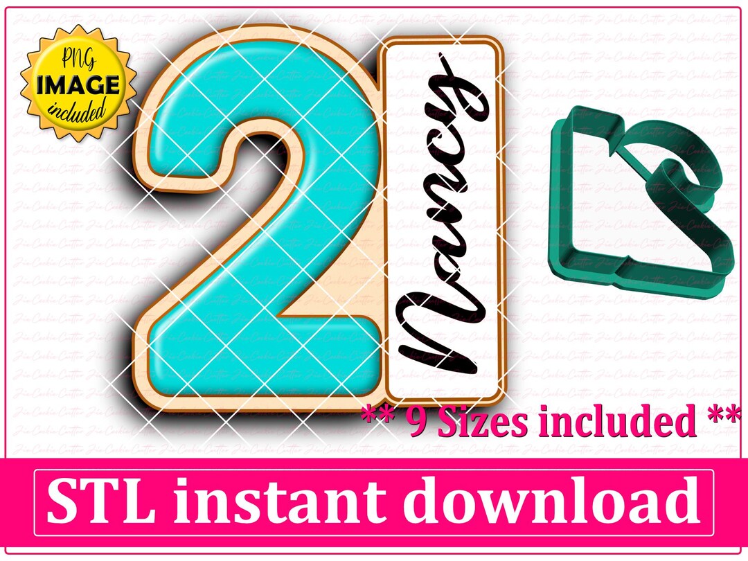Number Two Plaque Cookie Cutter STL File Instant Download, STL Cookie ...