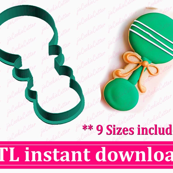 Baby Rattle Cookie Cutter STL File Instant Download, STL Cookie Cutter File