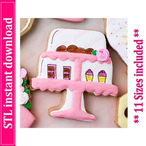 Two Tier Cake Cookie Cutter STL File Instant Download, STL Cookie Cutter File