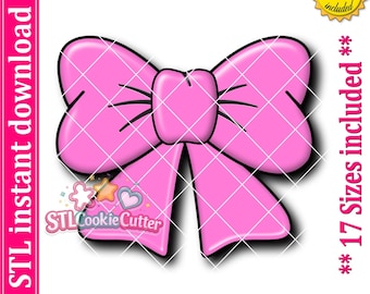 Bow Ribbon Cookie Cutter STL File (Digital Download)