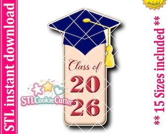Class Of Plaque Cookie Cutter STL File Instant Download, STL Cookie Cutter File