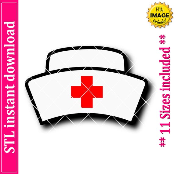 Nurse Cap Cookie Cutter STL File, 11 Sizes (Digital Download)
