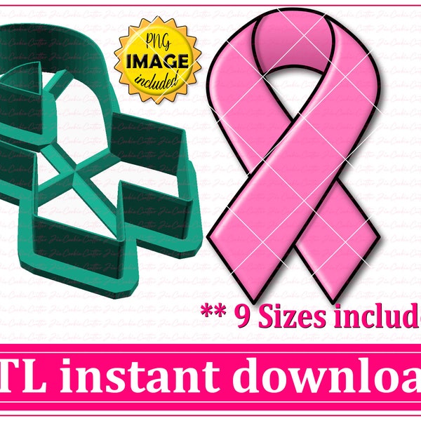 Ribbon Cookie Cutter STL File Instant Download, STL Cookie Cutter File