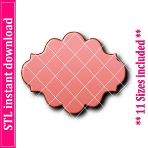 Plaque Cookie Cutter STL File, 11 Sizes (Digital Download)
