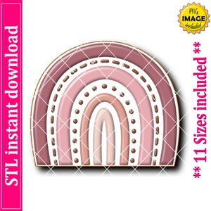 BOHO Rainbow Cookie Cutter STL File Instant Download, STL Cookie Cutter File