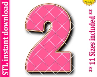 Number Two Cookie Cutter STL File (Digital Download)