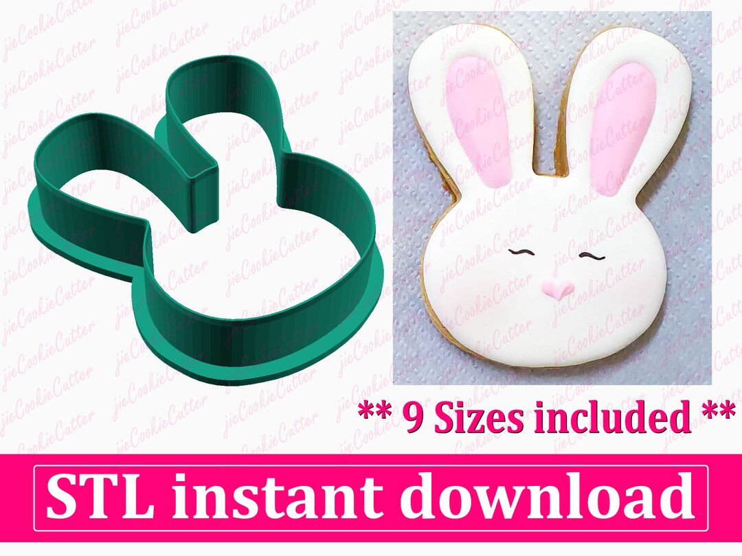 Rabbit Head Cookie Cutter STL File Instant Download, STL Cookie Cutter ...