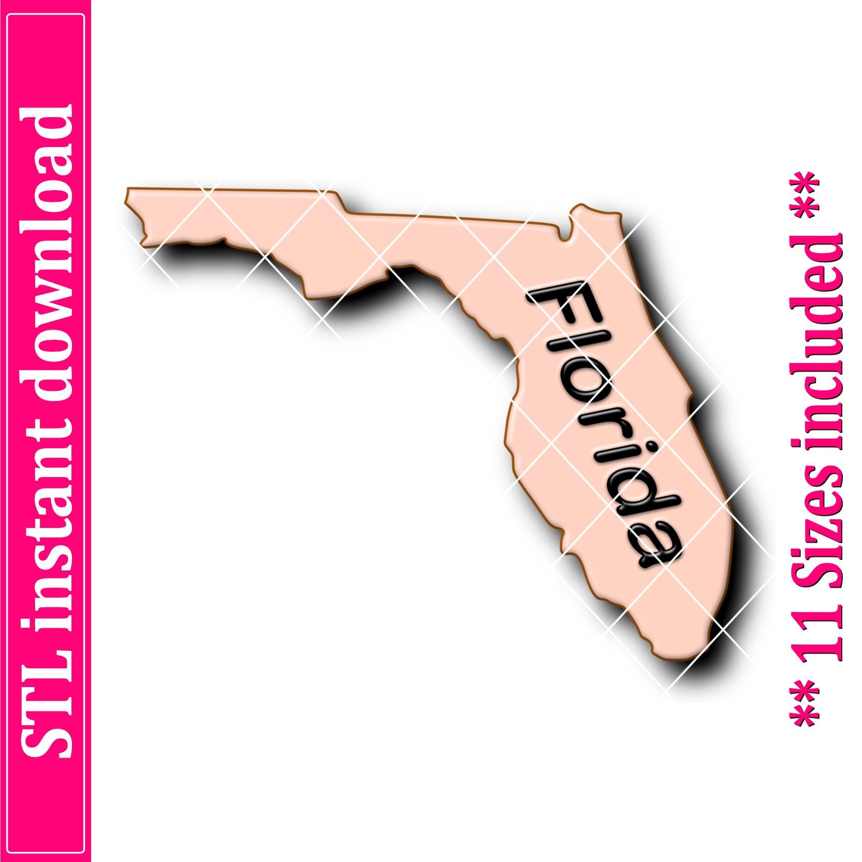 Florida Map Cookie Cutter STL File Instant Download, STL Cookie Cutter File