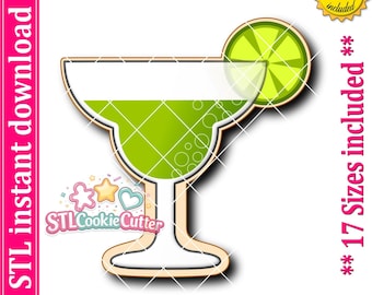 Margarita Glass Cookie Cutter STL File (Digital Download)