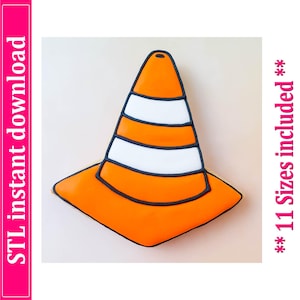 Construction Cone Cookie Cutter STL File, 11 Sizes (Digital Download)