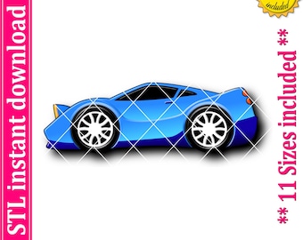 Raceauto-koekjesvormpje (STL-bestand, digitale download)