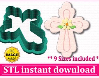 Cross Cookie Cutter STL File Instant Download, STL Cookie Cutter File