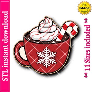 STL-bestand voor koekjes uitsteekvorm voor winter warme chocolademelk, 11 maten (digitale download)