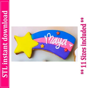 Rainbow With Star Cookie Cutter STL File Instant Download, STL Cookie Cutter File