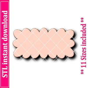 Scalloped Rectangle Cookie Cutter STL File Instant Download, STL Cookie Cutter File