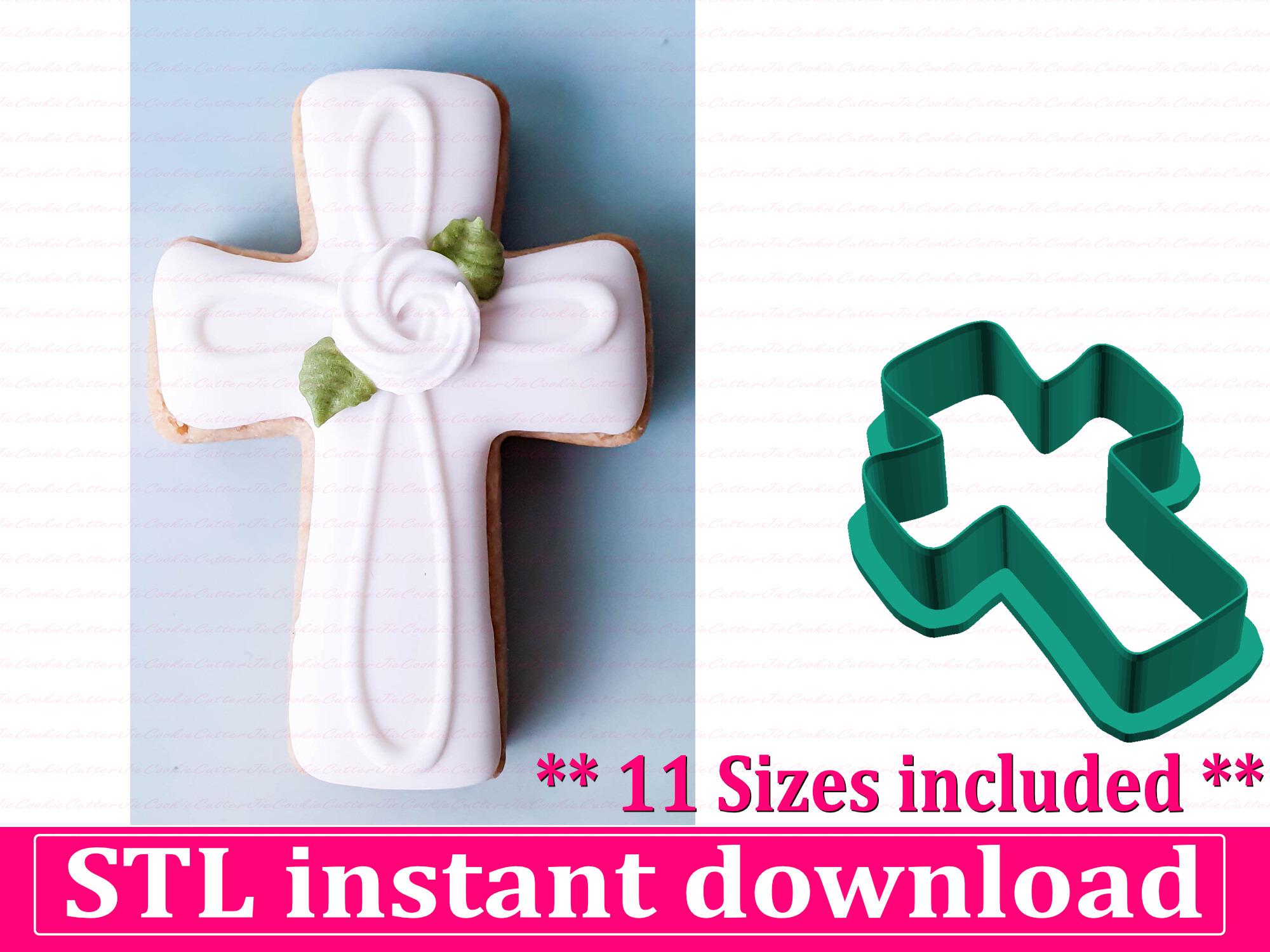Cross Cookie Cutter STL File Instant Download, STL Cookie Cutter File